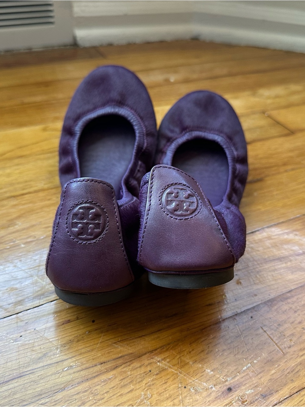 Tory Burch Deep Plum Foldable Ballet Flats size 7.5